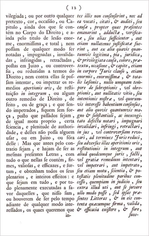 Breve Apostólico de Clemente XIV Sacrosanctum Apostulatus Ministerium (pág.12).