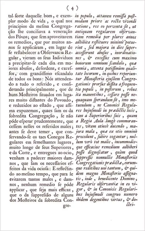 Breve Apostólico de Clemente XIV Sacrosanctum Apostulatus Ministerium (pág.4).