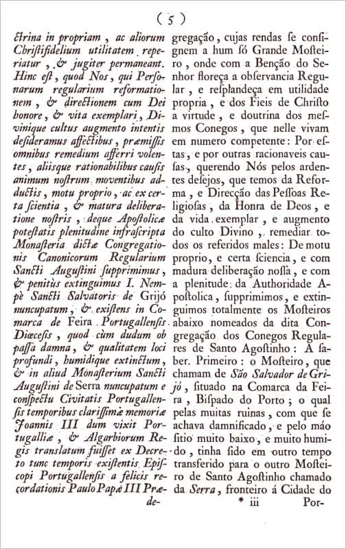 Breve Apostólico de Clemente XIV Sacrosanctum Apostulatus Ministerium (pág.5).