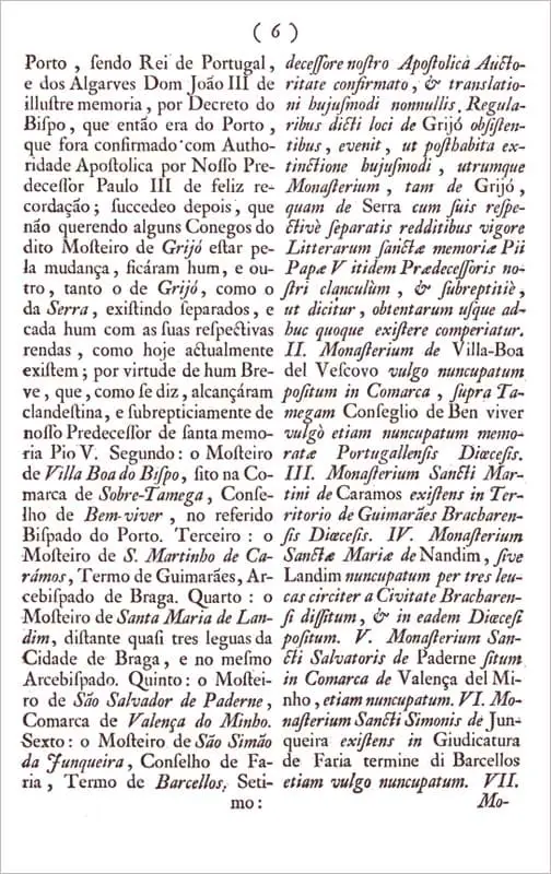 Breve Apostólico de Clemente XIV Sacrosanctum Apostulatus Ministerium (pág.6).