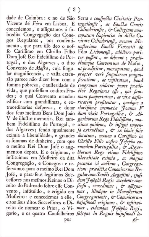 Breve Apostólico de Clemente XIV Sacrosanctum Apostulatus Ministerium (pág.8).