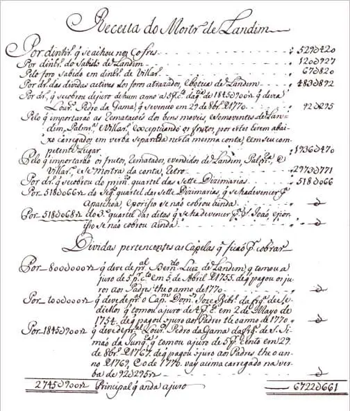 Folha do Livro do Inventário.