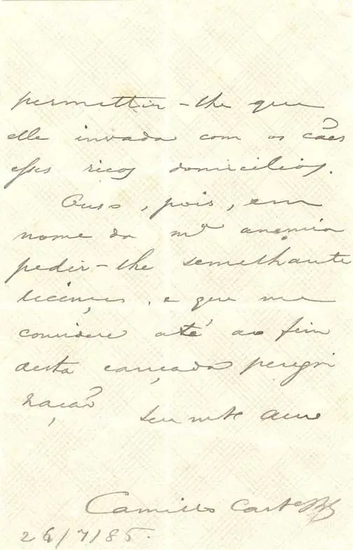 Carta de Camilo Castelo Branco — página 2